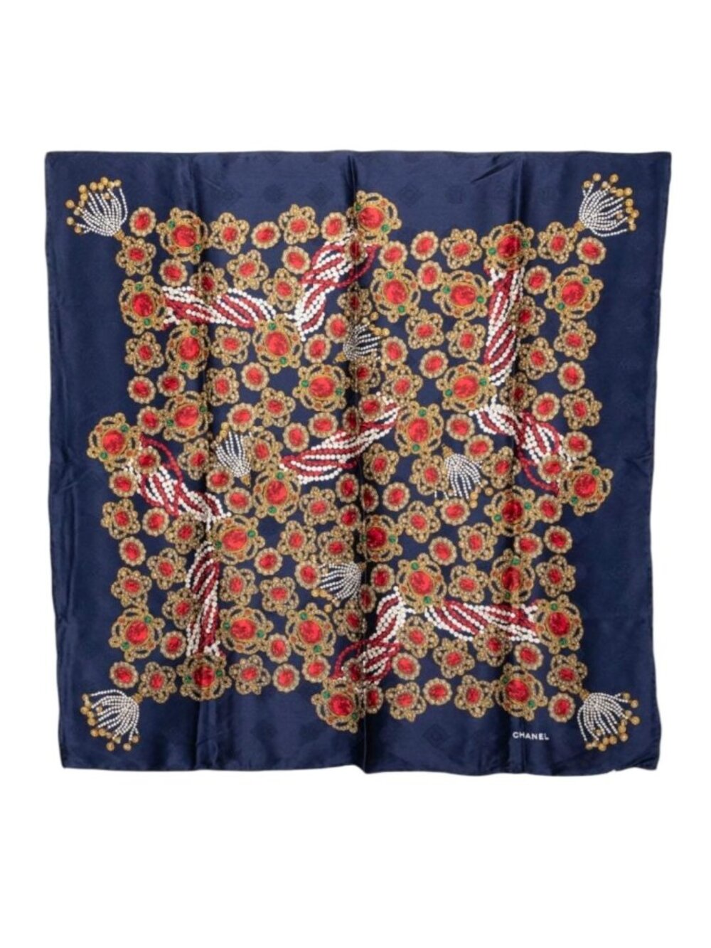 Chanel Vintage Scarf Navy